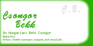 csongor bekk business card